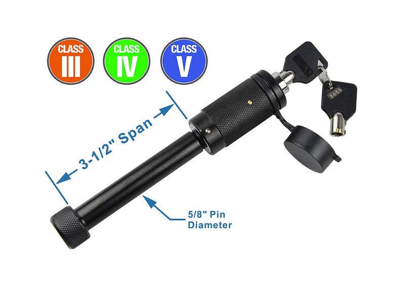 TOPTOW 63520 Trailer Hitch Lock, 5/8-inch Locking Pin Dia, 3-1/2-inch Span, Fits for Class 3, 4, 5 Hitch Receivers, Round Keys - Image 4